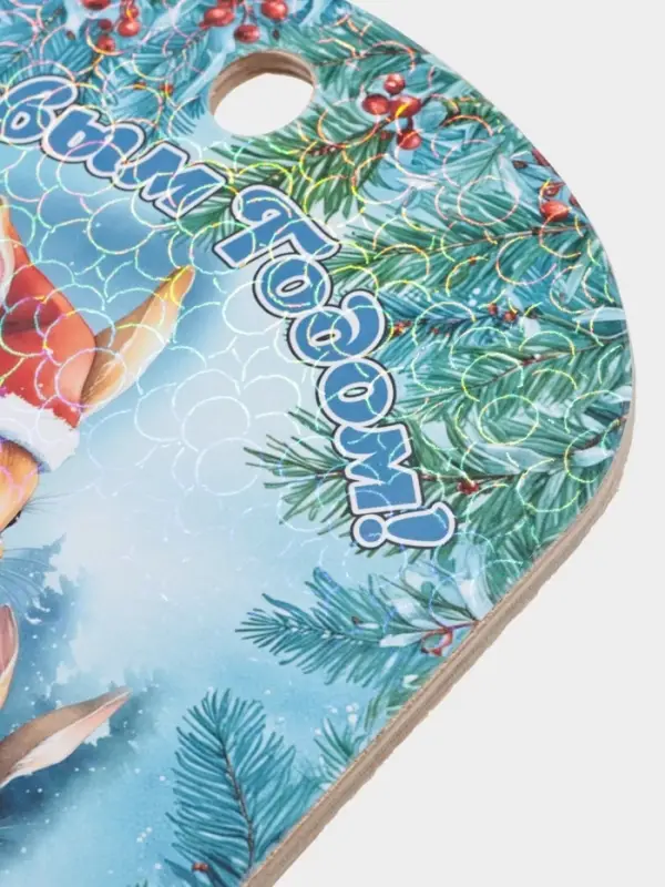 Доска разделочная сувенирная Дарим Красиво &laquo;С Новым годом! Семейного тепла&raquo;, дерево, 28&times;18&times;0.6 см, разноцветная