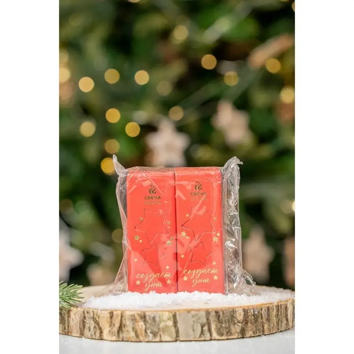 Новогодние свечи в колбе, набор 2 шт., аромат мята и ваниль, 3&times;3&times;8 см