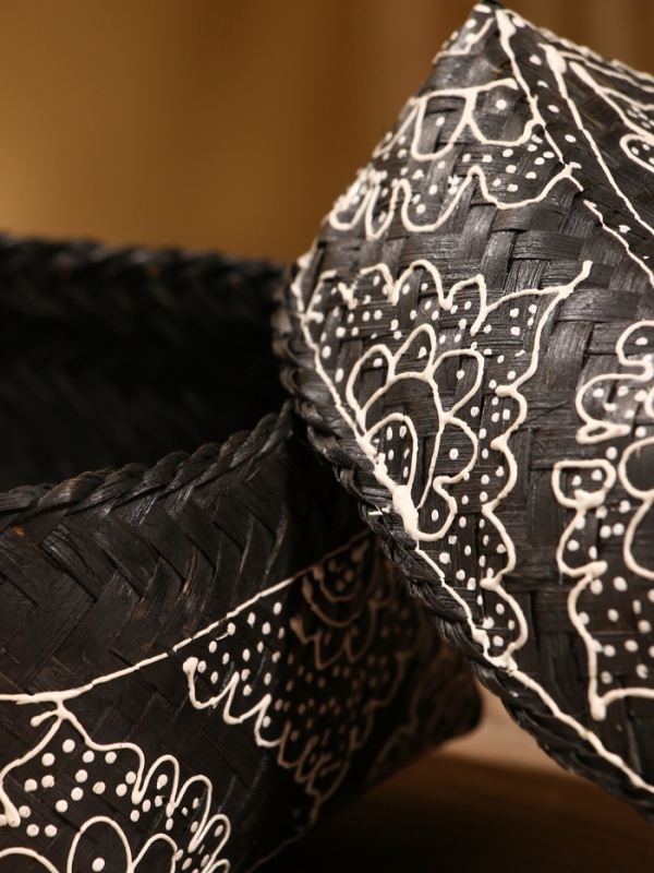 Корзинка плетеная "Бонтанг" бамбук 16х16х12 см, тёмная