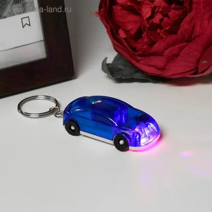Фонарик свет на кольце "Яркий автомобиль" МИКС 5,3х1,8х2,3 см