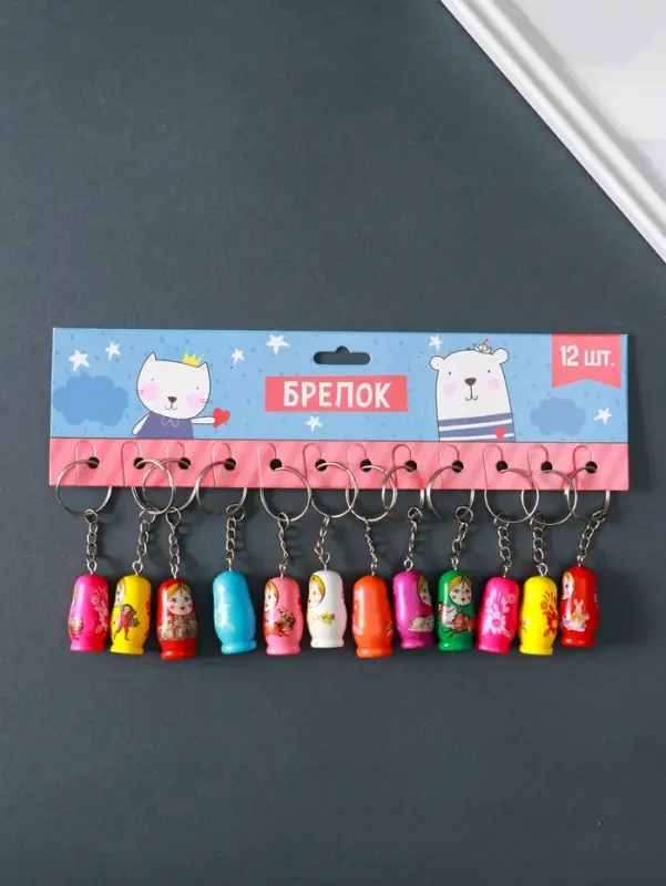 Брелок дерево "Матрёшка" МИКС 3,3х1,8х1,6 см