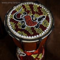 Сувенирный музыкальный инструмент "Барабан Джембе Цветочный узор" 11x11x20 см МИКС