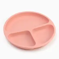 Тарелка детская секционная с ложкой и вилкой, 3 секции, розовый, Mum&Baby