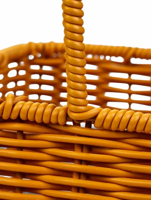 Корзина пластик 17 х 17 х 17 см, ручка16 см металл каркас Заяц, коричневый