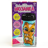 Алмазная мозаика на термостакане &laquo;Котик&raquo;