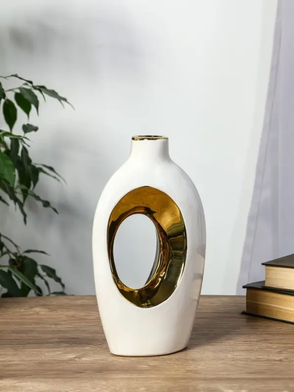 Ваза керамика настольная "Лари" (набор 2 шт) h=26х23, d=4 см, белый