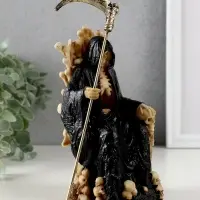 Сувенир полистоун "Скелет на троне с косой" 9х9х16,7 см