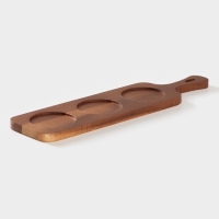 Набор фарфоровых соусников на деревянной подставке Magistro &laquo;Галактика&raquo;, 4 предмета: 3 соусника 100 мл, подставка 33&times;9&times;5 см, цвет чёрный