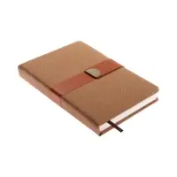 Ежедневник недатированный формат А5, с хлястиком, 128л, линия, пвх, Коричневый