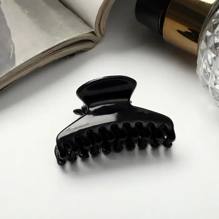 Крабик для волос &laquo;Маленькая классика&raquo;, овал, 4 см, чёрный