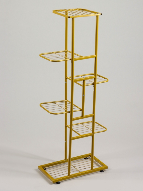 Подставка для цветов Greengo, 6 полок, 44 &times; 22 &times; 105 см, напольная, металл, цвет золотой