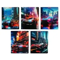 Тетрадь 40 листов, в клетку &laquo;Тачки&raquo;, мелованный картон, МИКС