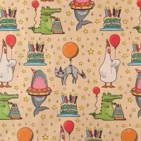 Бумага упаковочная крафтовая &laquo;Праздничные животные&raquo;, 70 х 100 см