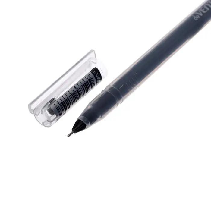 Ручка гелевая 0,5 мм, deVENTE Kilometrico, чёрные чернила, УВЕЛИЧЕННЫЙ объём чернил, длина 1200 м, прозрачный корпус, одноразовая