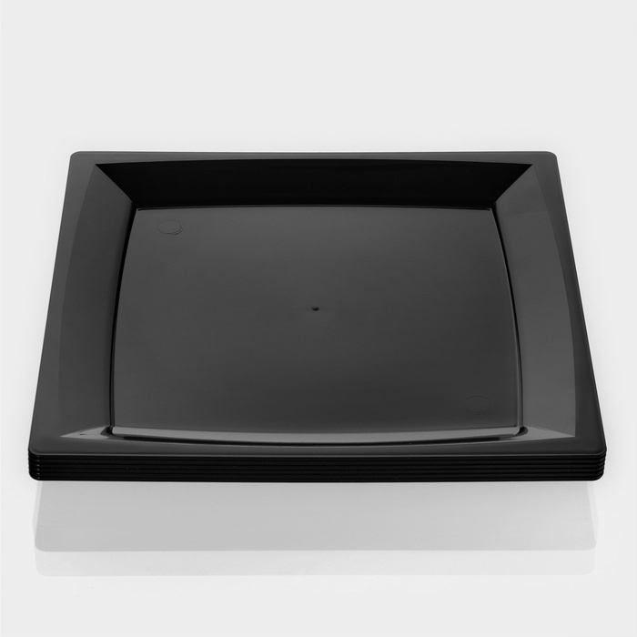 Тарелка пластиковая одноразовая, 17,2&times;17,2 см, квадратная, плоская, МИКС