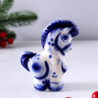 Сувенир Конь, 9х7х3,5см, гжель