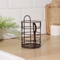 Сушилка для столовых приборов Доляна, 17,5&times;11&times;11 см, цвет коричневый