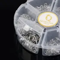 Набор соединительных колец для бижутерии в пластиковом боксе, 6 размеров, цвет серебро