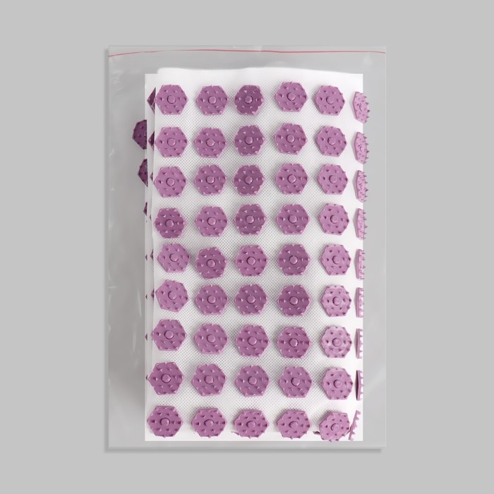 Ипликатор-коврик, основа спанбонд, 360 модулей, 56 &times; 62 см, цвет белый/лавандовый