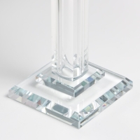 Подсвечник стекло на 1 свечу "Ампир" на ножке d=2,5 и 4 см 6,5х6,5х16,5 см