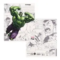 Тетрадь в клетку 24 листа, 5 видов МИКС, обложка мелованный картон, &laquo;Мстители&raquo;