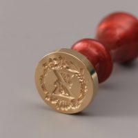 Печать для сургуча с пластиковой ручкой "Венок с буквой Z" 2,5х2,5х6,3 см