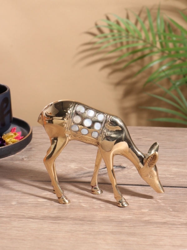 Сувенир &laquo;Косуля&raquo;, латунь с перламутром, 13&times;4.5&times;15 см