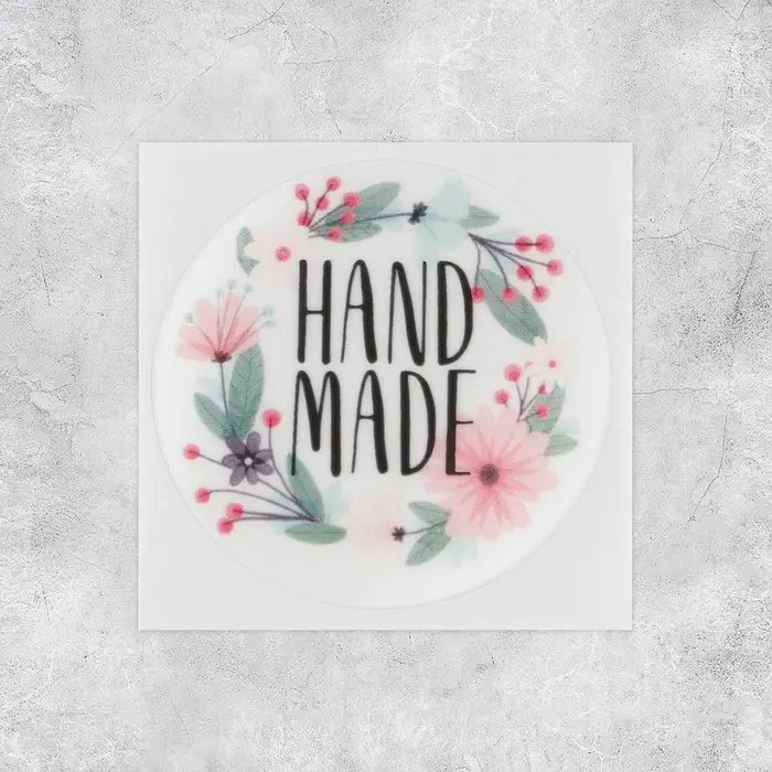 Наклейки для бизнеса &laquo;Своими руками&raquo;, белые, 50 шт, 4 х 4 см