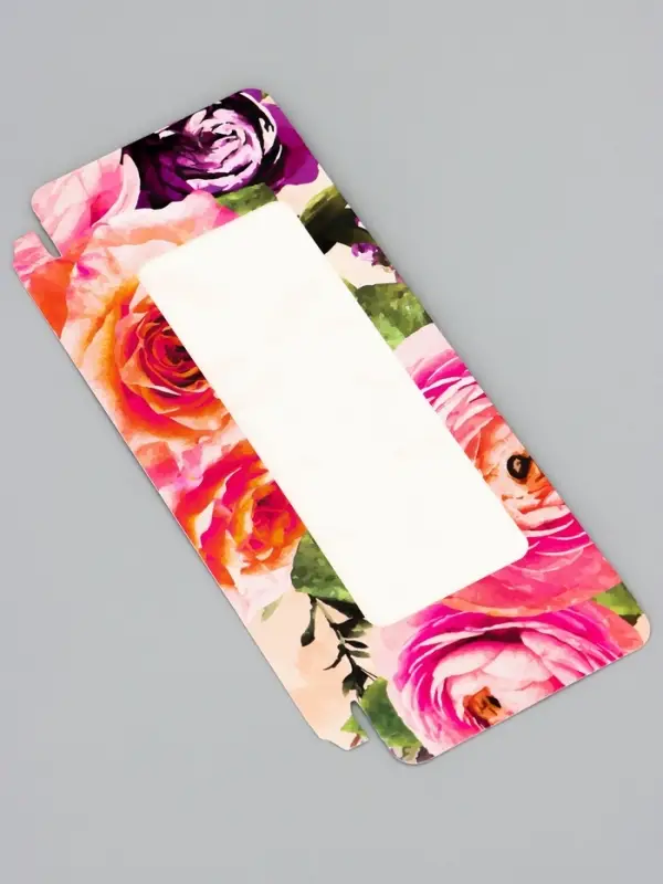 Подарочная коробка под плитку шоколада, с окном, &laquo;Цветочки&raquo;, 17.1&times;8&times;1.4 см