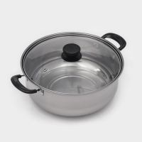 Кастрюля Promo, 3 л, 24&times;9,5 см, нержавеющая сталь, стеклянная крышка