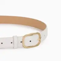 Ремень жен 05-01-01-01, Июнь2512, 3*0,3*110 см, без винта, пряж золото, 1 прокол, белый