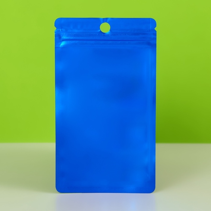 Пакет Зип-лок с окном, с еврослотом, синий, 7,5 х 13 см набор 20шт  10460413