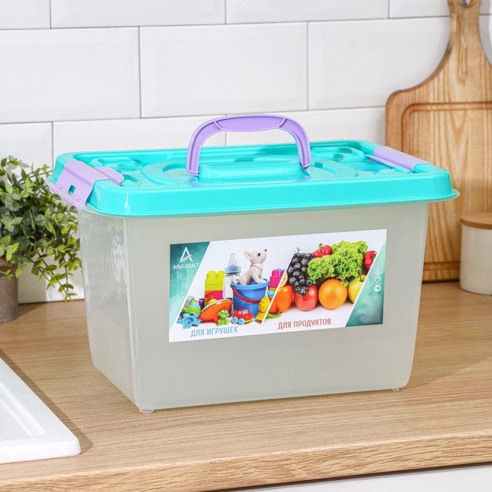 Бокс универсальный для игрушек и продуктов, 10 л, 35,9&times;24,2&times;21,1 см