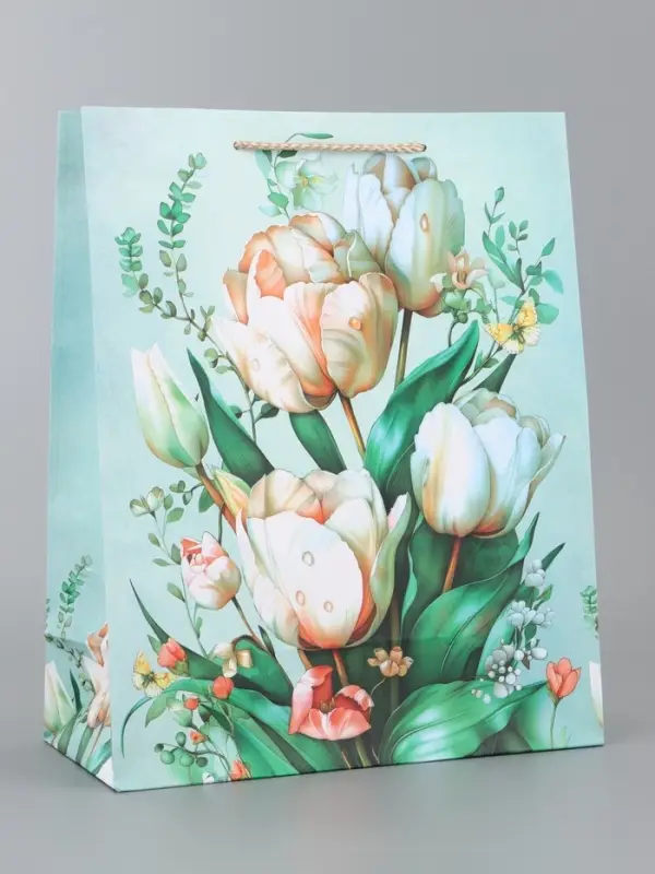 Пакет подарочный ламинированный, "Блаженство" 26 х 12 х 32 см