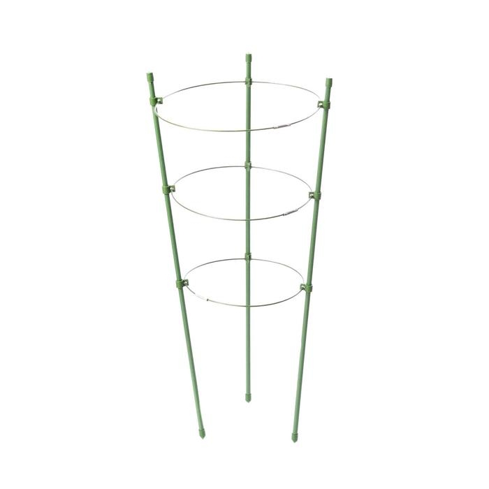 Кустодержатель, d = 18,5&ndash;20&ndash;22 см, h = 60 см, 3 кольца, металл, зелёный, Greengo