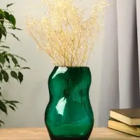 Ваза стекло настольная "Шерил" 27х16 см, зелёный