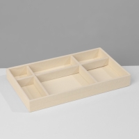 Подставка для украшения 6 ячеек, флок, 21&times;12,3&times;2,5 см, цвет бежевый
