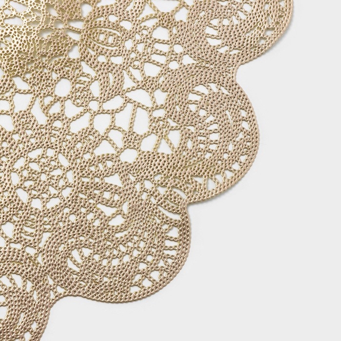 Салфетки сервировочные на стол Доляна &laquo;Лидия&raquo;, d=38 см, 4 шт, цвет золото