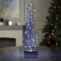 Светодиодная фигура &laquo;Ёлка плетёная&raquo; 10 &times; 38 &times; 10 см, металл, батарейки АААх3 (не в комплекте), свечение белое