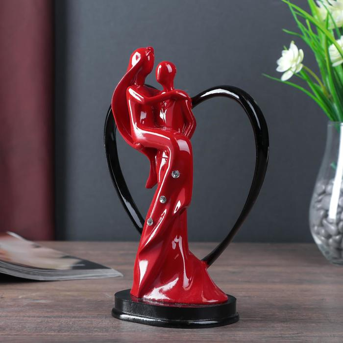 Сувенир полистоун Нежность (красно-чёрная) 20,5*15,5*8 см