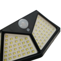 Садовый светильник на солнечной батарее с датчиком движения, накладной, 13 &times; 9.5 &times; 5.5 см, 100 LED, свечение белое