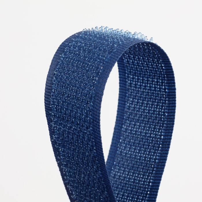 Липучка, 20 мм &times; 25 &plusmn; 1 м, цвет тёмно-синий