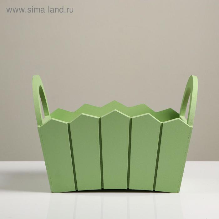 Кашпо деревянное 25,5&times;16,5&times;17,5 см "Мария", ручки боковые, МДФ, оливка