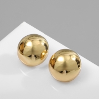 Серьги металл &laquo;Атмосфера&raquo;, круг, сфера, цвет золото