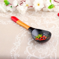 Ложка &laquo;Чернушка&raquo;, салатная, 6&times;21, хохлома