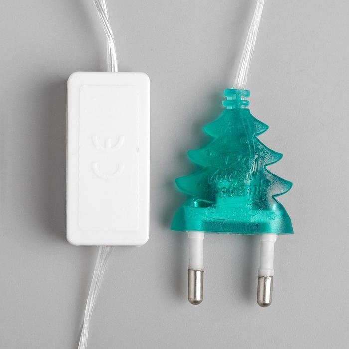 Гирлянда &laquo;Нить&raquo; 5 м с насадками &laquo;Сосульки с пузырьками&raquo;, IP20, прозрачная нить, 20 LED, свечение мульти (RG/RB), мигание, 220 В