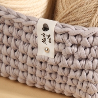 Бирка с кнопкой &laquo;Made with love&raquo;, 8 &times; 1,8 см, 10 шт, цвет матовый/чёрный