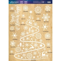 Наклейки новогодние на окна &laquo;Новогодняя елочка&raquo; , многоразовые, 50 х 70 см, Новый год