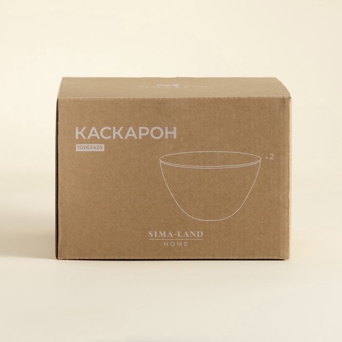 Салатники SL Home &laquo;Каскарон&raquo;, 1,4 л, d=18 см, набор 2 шт, костяной фарфор, белые