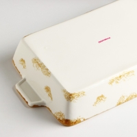 Форма для запекания из фарфора Доляна Organic Gold, 2 л, 33&times;20,5&times;5,5 см, цвет белый